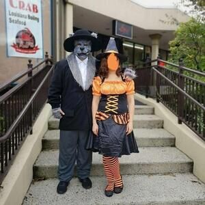 Woman's Halloween Orange Pumpkin Witch Costume Size Large